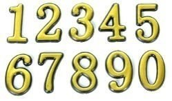 Цифра дверного номера Антал 2 золото H5см
