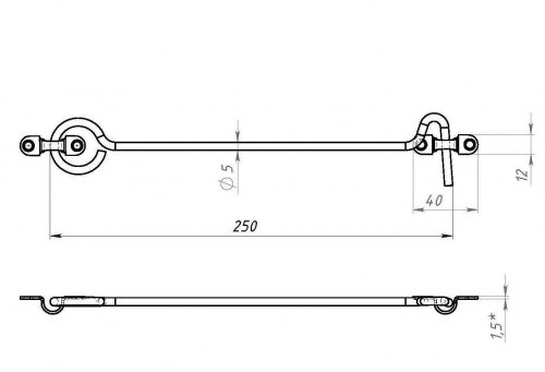 Крючок ветровой Металлист КР-250