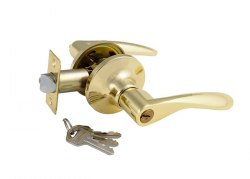 Ручка-защелка дверная S-Locked 3901-01 ЕТ РВ с ключом и фиксатором золото