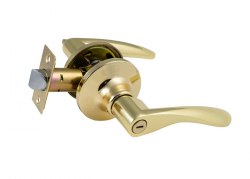 Ручка-защелка дверная S-Locked 3901-03 ВК РВ с фиксатором золото
