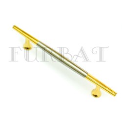 Мебельная ручка FURBAT 605-128 матовый хром/золото