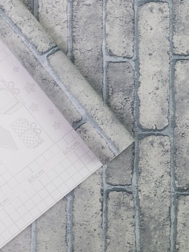 Пленка самоклеящаяся 0,45*8м кирпичи серые Axelfix 2600С