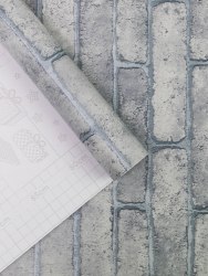 Пленка самоклеящаяся 0,45*8м кирпичи серые Axelfix 2600С