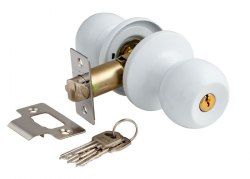 Ручка-защелка дверная S-Locked 6072 - 01-ЕТ White с ключом и фиксатором белый