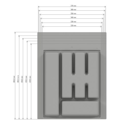Лоток для столовых приборов "Универсал" (серый) Альтернатива М8535