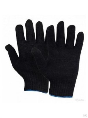 Перчатки 10/4-116 текс х/б с ПВХ (Точка) Черные