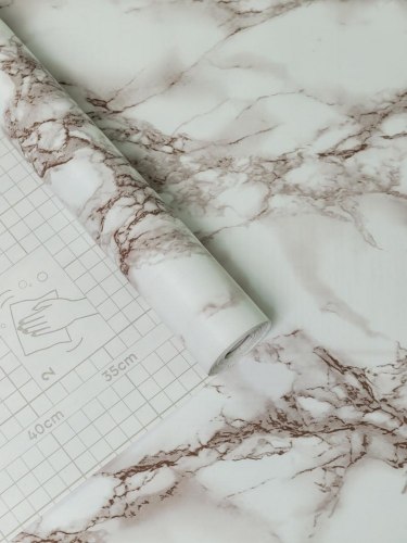 Пленка самоклеящаяся 0,675*8м мрамор бело-коричневый Axelfix Y11