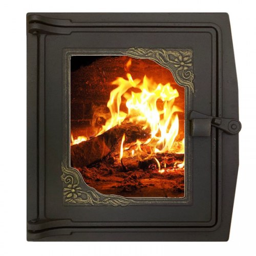 Дверка топочная окрашенная со стеклом Рублит ДТ-4С "Полесье"