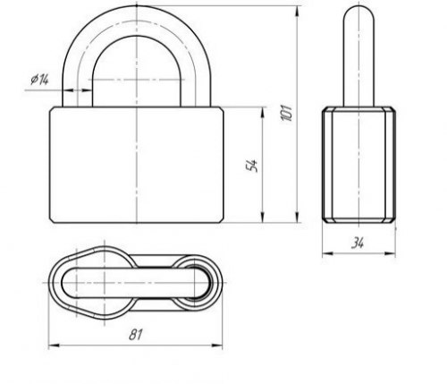 Замок навесной Зенит ВС2А (с 1 секретом)