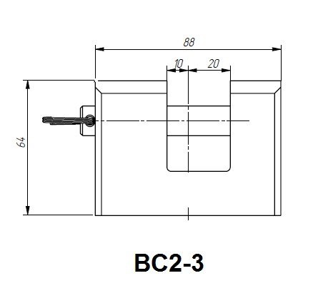 Замок навесной Зенит ВС2-3 (с 1 секретом)