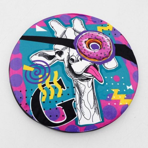 Круглый матрас ДИЗАЙН M 47*47*6 PerseiLine Д-122 Жираф с бубликом