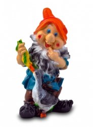 Садовая фигурка из гипса Гном с уткой средний (48*26см)