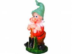 Садовая фигурка из гипса Гном с лопатой средний (45*26см)