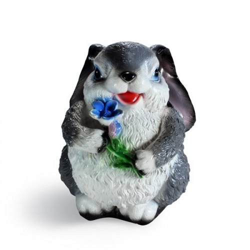 Садовая фигурка из гипса Зайчик с цветком (250*200мм)