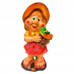 Садовая фигурка из гипса Девочка-гном в соломенной шляпке (400*170мм)