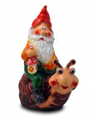 Садовая фигурка из гипса Гном на улитке (69*53см)