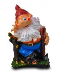 Садовая фигурка из гипса Гном на пне (48*23см)