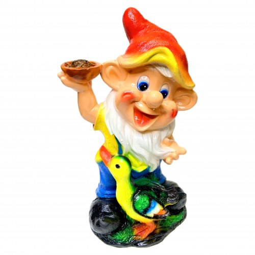 Садовая фигурка из гипса Гном с уточкой (400*260мм)