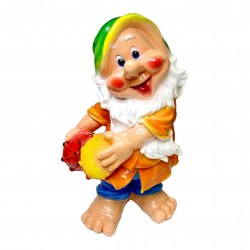 Садовая фигурка из гипса Гном с тамтамом (480*340мм)