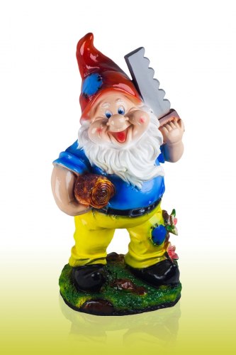 Садовая фигурка из гипса Гном с пилой (470*250мм)