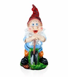 Садовая фигурка из гипса Гном с лопатой средний (570*270мм)