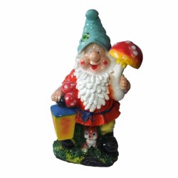 Садовая фигурка из гипса гном с грибом большой (580*320мм)