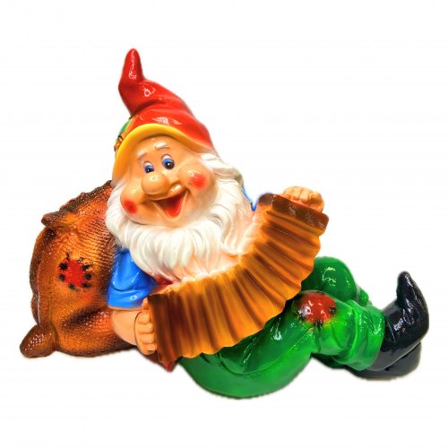 Садовая фигурка из гипса Гном на привале (240*340мм)