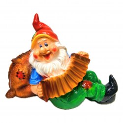 Садовая фигурка из гипса Гном на привале (240*340мм)