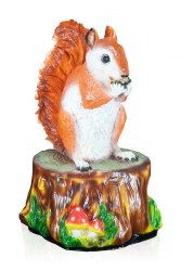 Садовая фигурка из гипса Белка на пне большая (520*330мм)