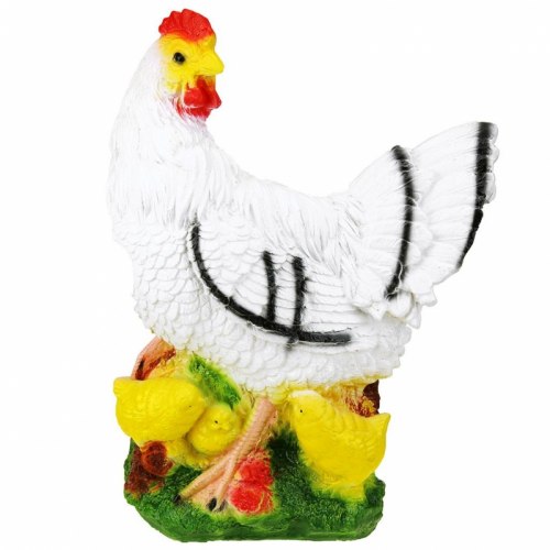 Садовая фигурка из гипса Курица (белая) 41*32см