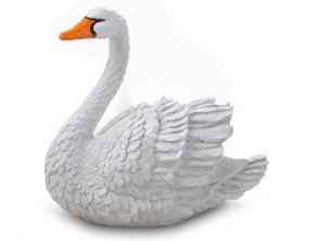Садовая фигурка из гипса Лебедь средний (белый) 38*41см