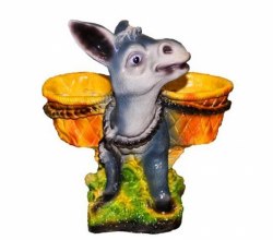Садовая фигурка из гипса Кашпо Ослик (340-330мм)