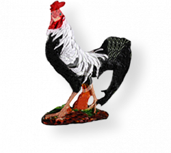 Садовая фигурка из гипса Петух боец (белый) 52*41см