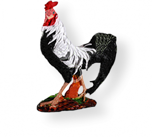 Садовая фигурка из гипса Петух боец (цветной) 52*41см