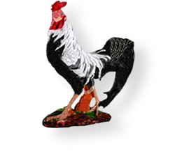 Садовая фигурка из гипса Петух боец (цветной) 52*41см