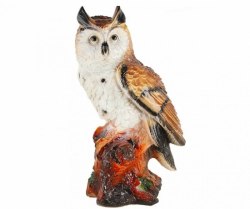Садовая фигурка из гипса Сова на пне 37*20см