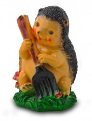 Садовая фигурка из гипса Ёж с вилами, 33см