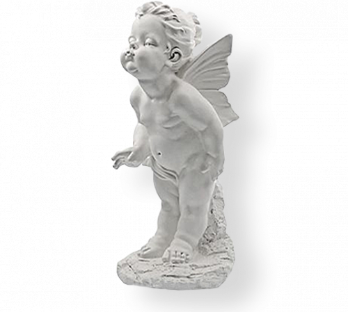 Садовая фигурка из гипса Ангел №14 белый 30*55см