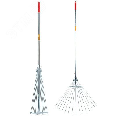 Грабли веерные раздвижные прутковые 15 зубьев, с мет. черенком