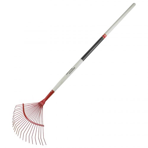 Грабли веерные проволочные большие порошковое покрытие 22 зуба с черенком