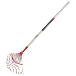 Грабли веерные проволочные большие порошковое покрытие 22 зуба с черенком