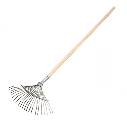 Грабли веерные пластинчатые оцинкованные 22 зуба с черенком