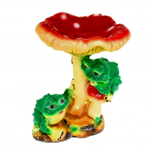 Садовая фигурка из гипса мухомор и две лягушки (440*300мм)