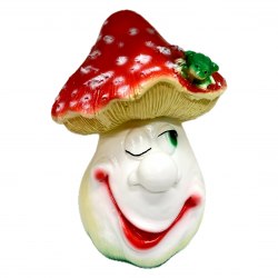 Садовая фигурка из гипса Мухомор с лягушкой (350*260мм)