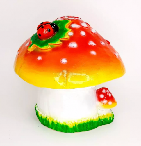 Садовая фигурка из гипса Гриб с коровкой (240*290мм) 340