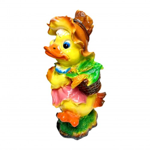 Садовая фигурка из гипса Утка с корзинкой (480*280мм)
