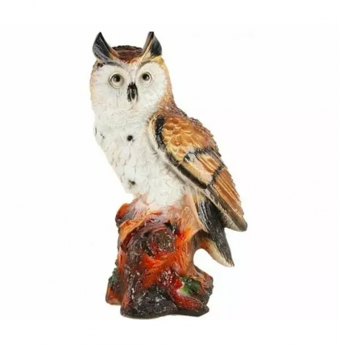 Садовая фигурка из гипса Филин на бревне (400*190мм)