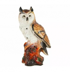 Садовая фигурка из гипса Филин на бревне (400*190мм)