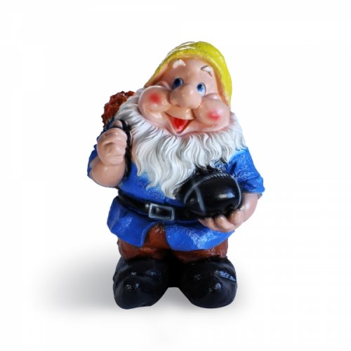 Садовая фигурка из гипса Гном с мячом (360*250мм)