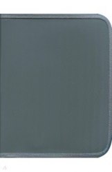 Папка на молнии по кругу А5 СЕРАЯ (ПО-2907) цветной пластик, 222х117мм 575/1